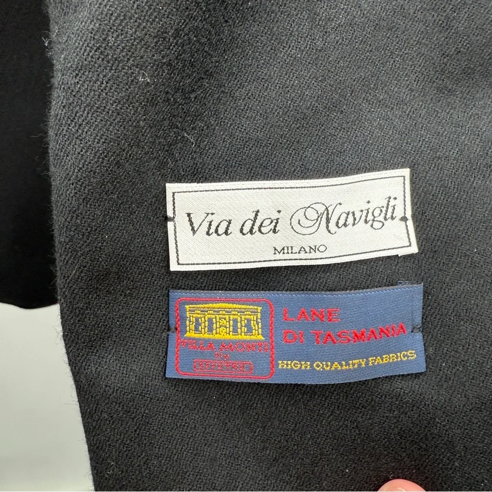 Via Dei Navigli NWT Virgin Wool Blazer Men’s‎ Size 40 US Black Classic Fit